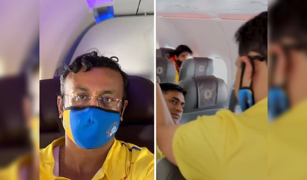 Dhoni swaps seat in flight with passenger Chennai Super Kings