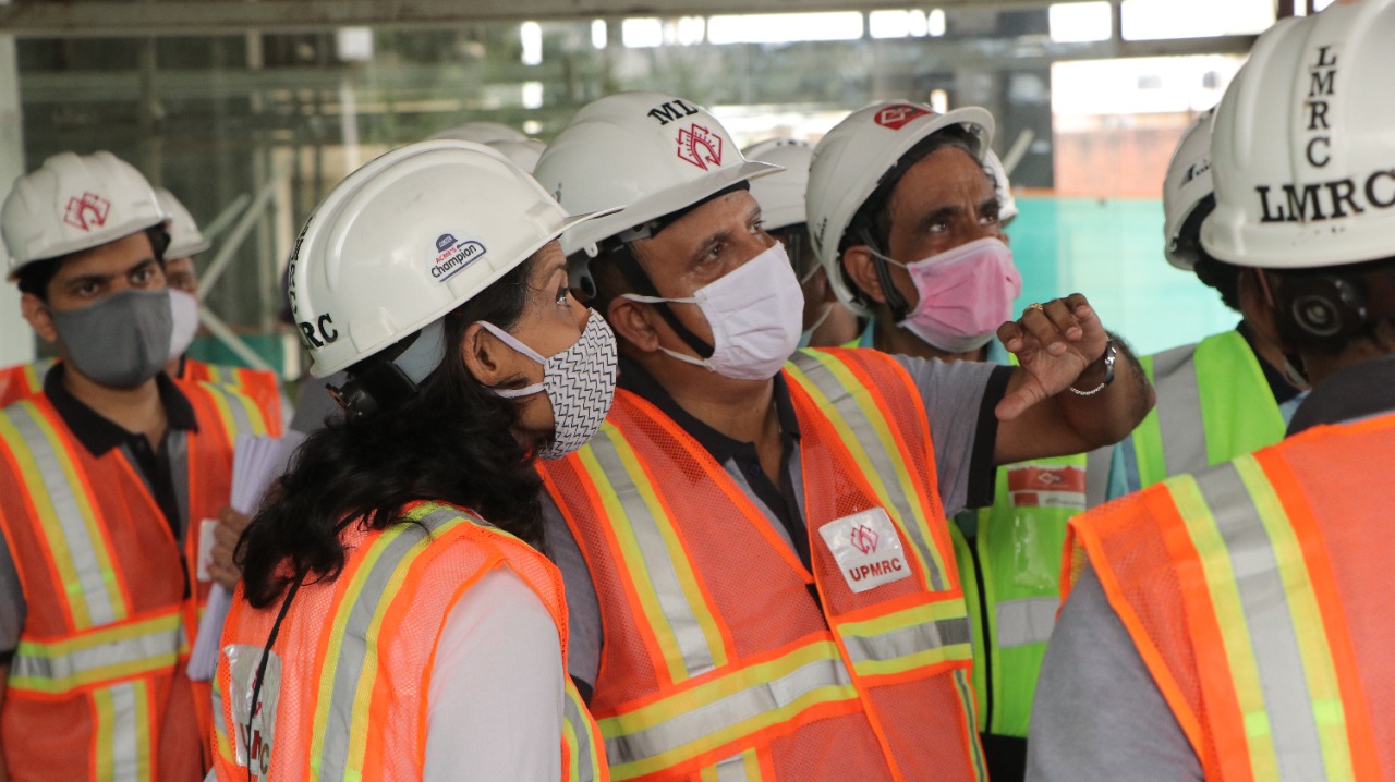 Kumar Keshav inspecting Kanpur Metro work