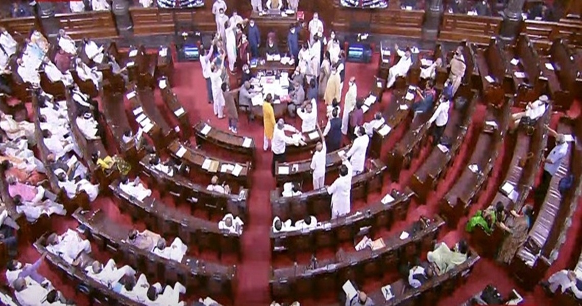Rajya Sabha adjourned for day after passing Inland Vessels Bill 2021. (Credit RSTV)