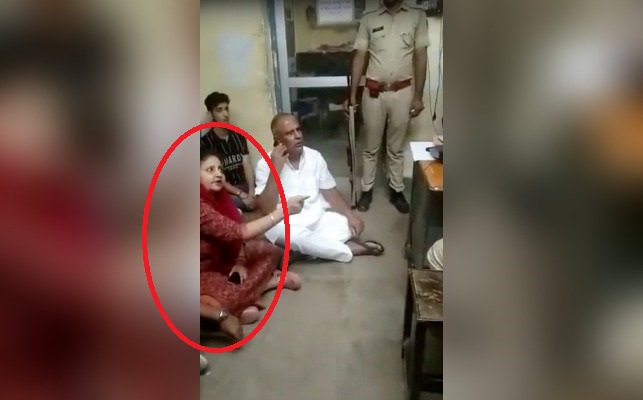 Rajasthan MLA Meena Kanwar sits on dharna