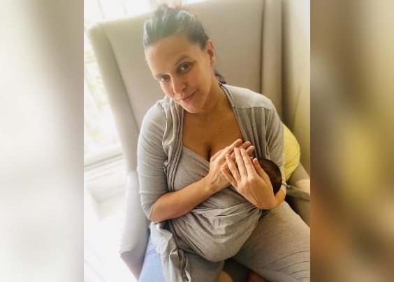 Neha Dhupia breastfeeding son