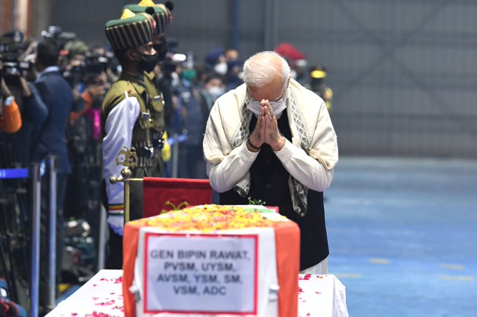 PM Modi pays last respects to Gen Bipin Rawat