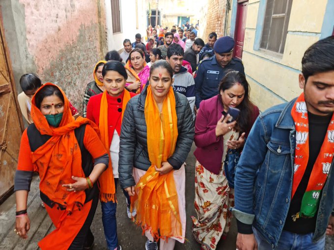Babita Phogat campaigning in Meerut