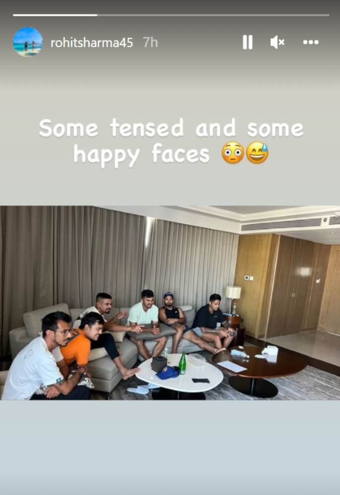 Indian players watching IPL auction image shared by Rohit Sharma (2) (1)