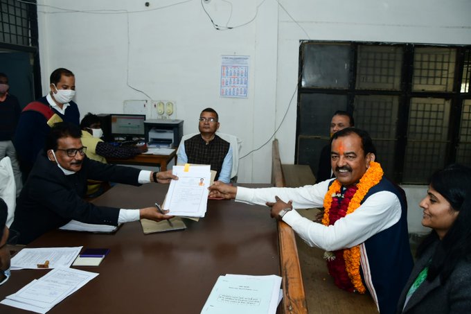Keshav Prasad Maurya files nomination