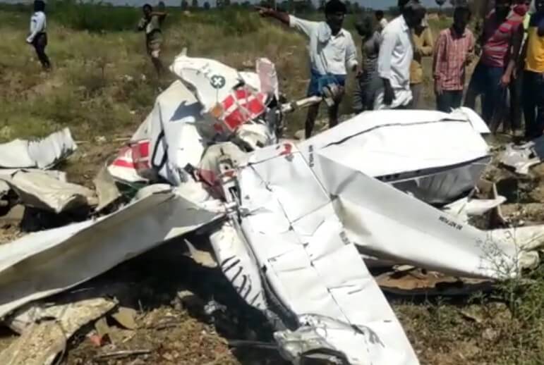 Plane crashes in Telangana (1)