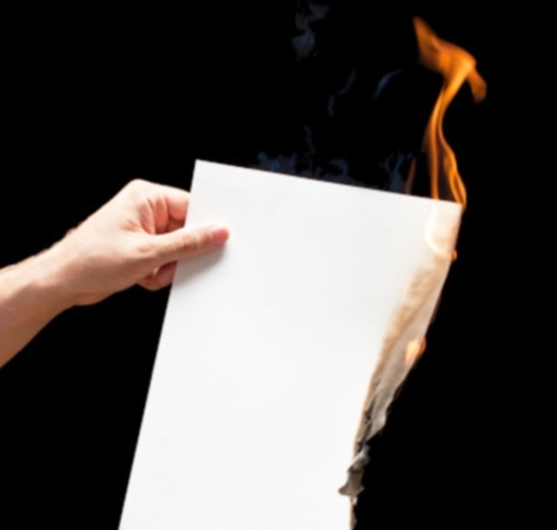 Certificate set on fire