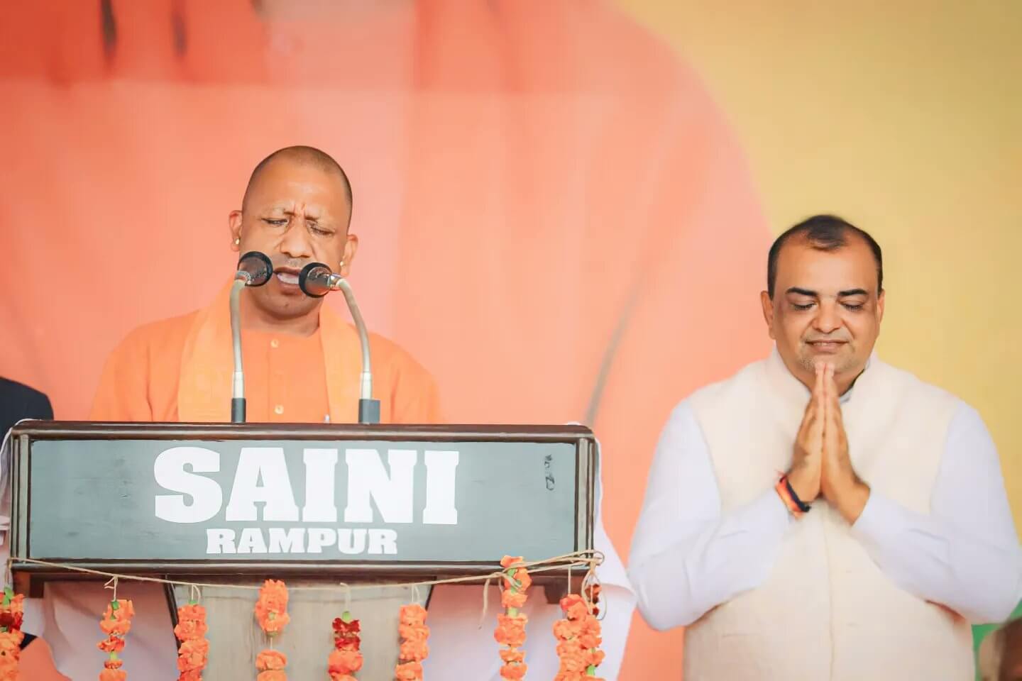 Akash Saxena with Yogi Adityanath