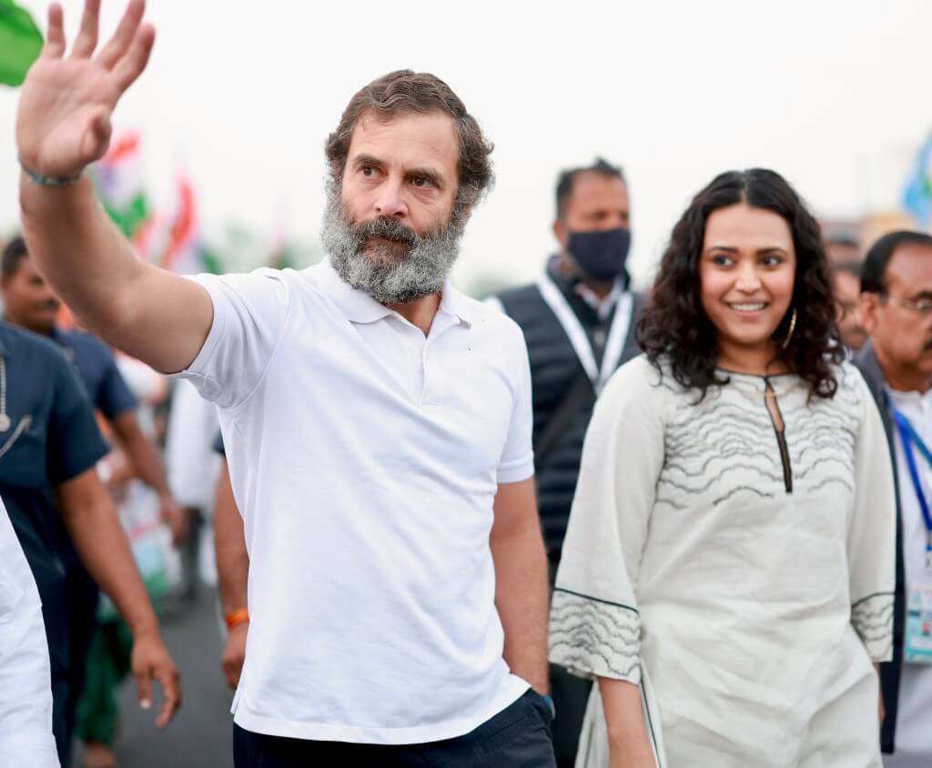 Swara Bhaskar and Rahul Gandhi Bharat Jodo Yatra (1)