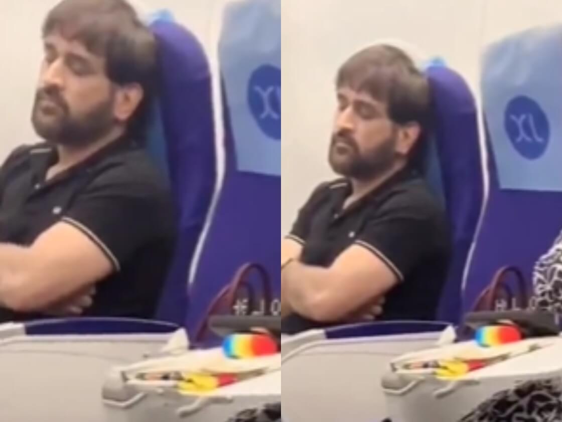 MS Dhoni sleeping in flight collage (1) (1)