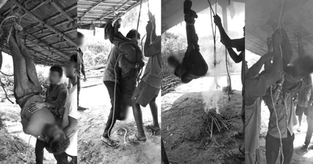 Two Telangana youths hung upside down on suspicion of theft (1)