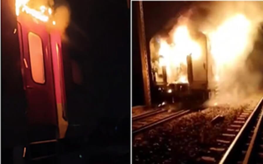 AC coach of train catches fire (1)