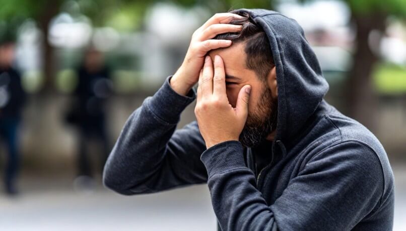 Man arrested by police hiding his face by his hand AI Photo Depositphotos_769538348_XL (1) (1)