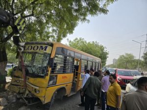 school bus collides with tree in greater noida IANS (1) (1)