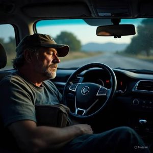 driver sleeps in car Meta AI (1)