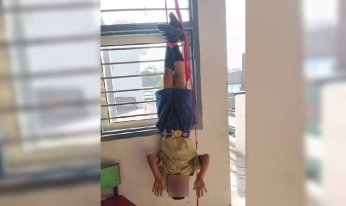 panipat student given punishment hanged upside down (1)