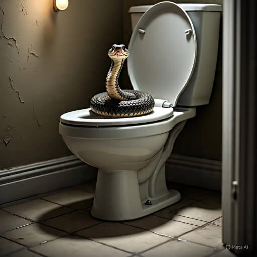 snake in toilet
