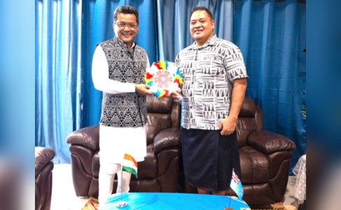 Rajkumar Ranjan Singh Meets Tuvalu Minister
