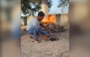 youth lit hookah from pyre