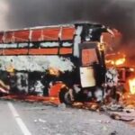 bus catches fire after being hit by tanker Gujarat Surendra Nagar (1) (1)