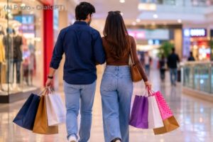 COUPLE IN SHOPPING MALL