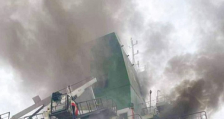 Container ship hit Oman