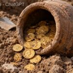 Ancient Gold Coins in Pot