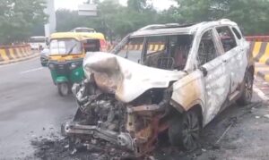 Fire in Moving Car
