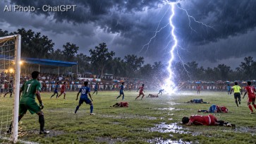 Lightning Strikes IN FOOTBALL MATCH