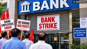 Bank Strike Protest Outside Closed Branch (1)