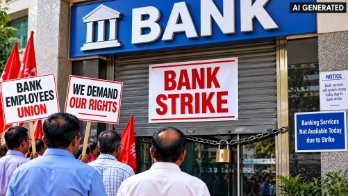 Bank Strike Protest Outside Closed Branch (1)