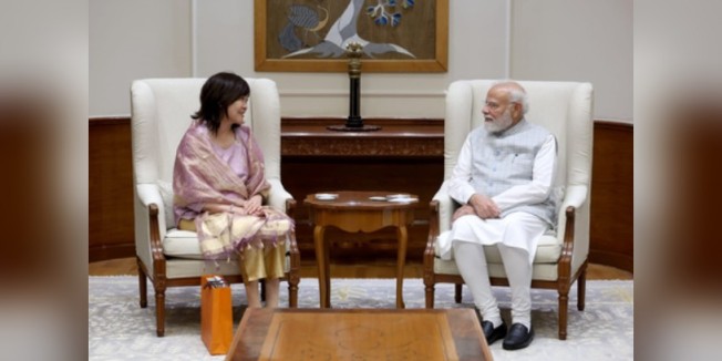 Shinzo Abe’s Wife Akie Meets PM Modi