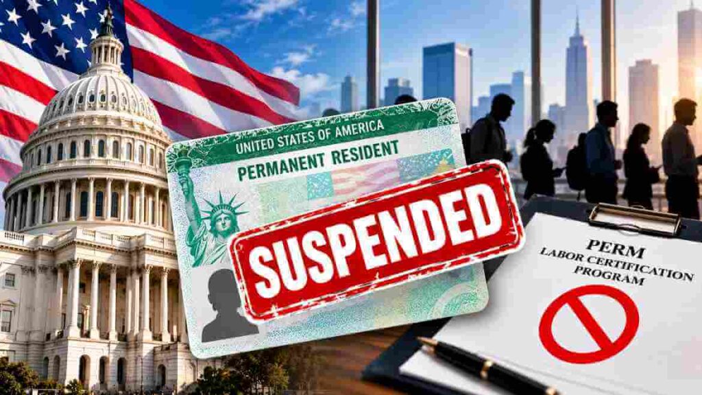 US America AI Generated Chat GPT Green Card Suspension News Graphic (1)