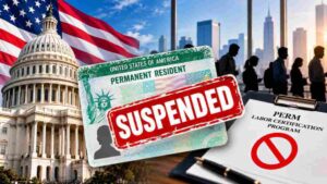 US America AI Generated Chat GPT Green Card Suspension News Graphic (1)