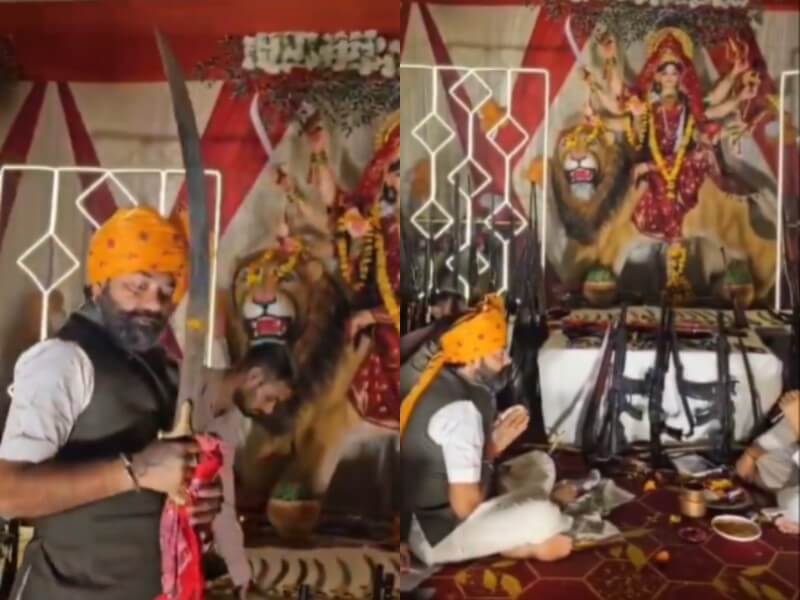 brij bhushan bjp mla from mahoba doing shastra pujan collage (1) (1) (1)